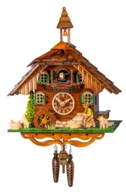 Quartz Cuckoo ClockBlack Forest House With Music, Moving Wanderer And Mill-wheel
