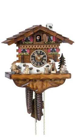 Cuckoo ClockBlack Forest House With Moving Wood Chopper