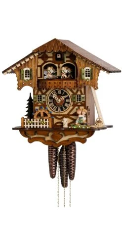 Cuckoo Clockmoveable Kissing Couple, Turning Mill-wheel