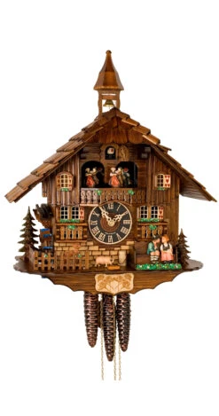 Cuckoo Clockmoveable Kissing Couple, Turning Mill-wheel HO 638T