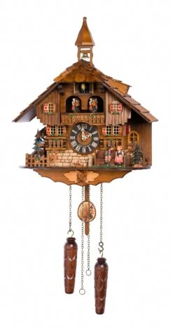 Cuckoo Clock With Musicmoveable Kissing Couple, Turning Mill-wheel