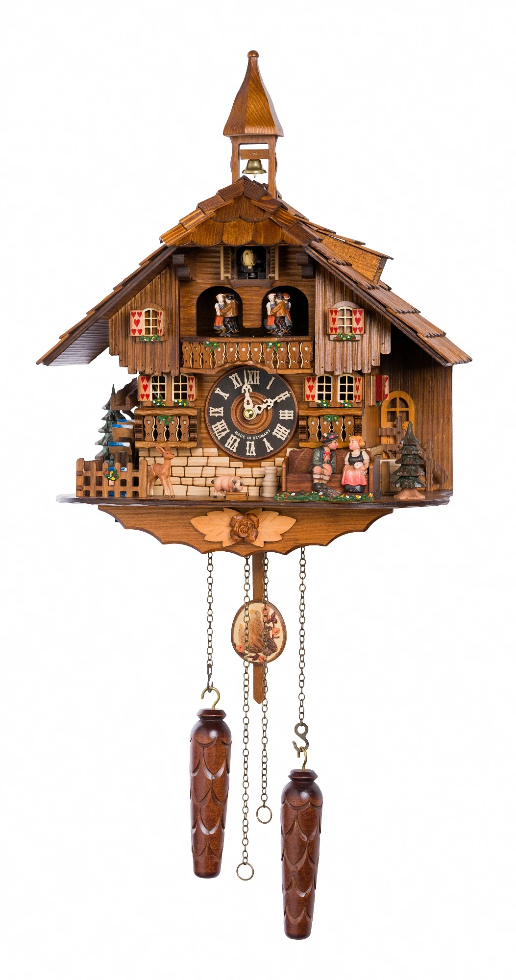 Cuckoo Clock With Musicmoveable Kissing Couple, Turning Mill-wheel 3 Cuckoo Clock With Musicmoveable Kissing Couple, Turning Mill-wheel
