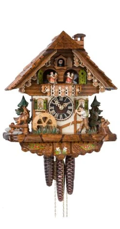 Cuckoo ClockBlack Forest House With Moving Wanderer
