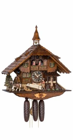 Cuckoo ClockBlack Forest House, Turning Mill-wheel