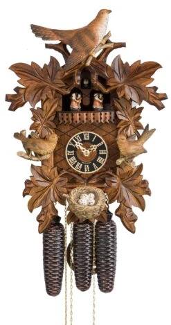 Cuckoo Clock7 Leaves, Three Birds, Nest