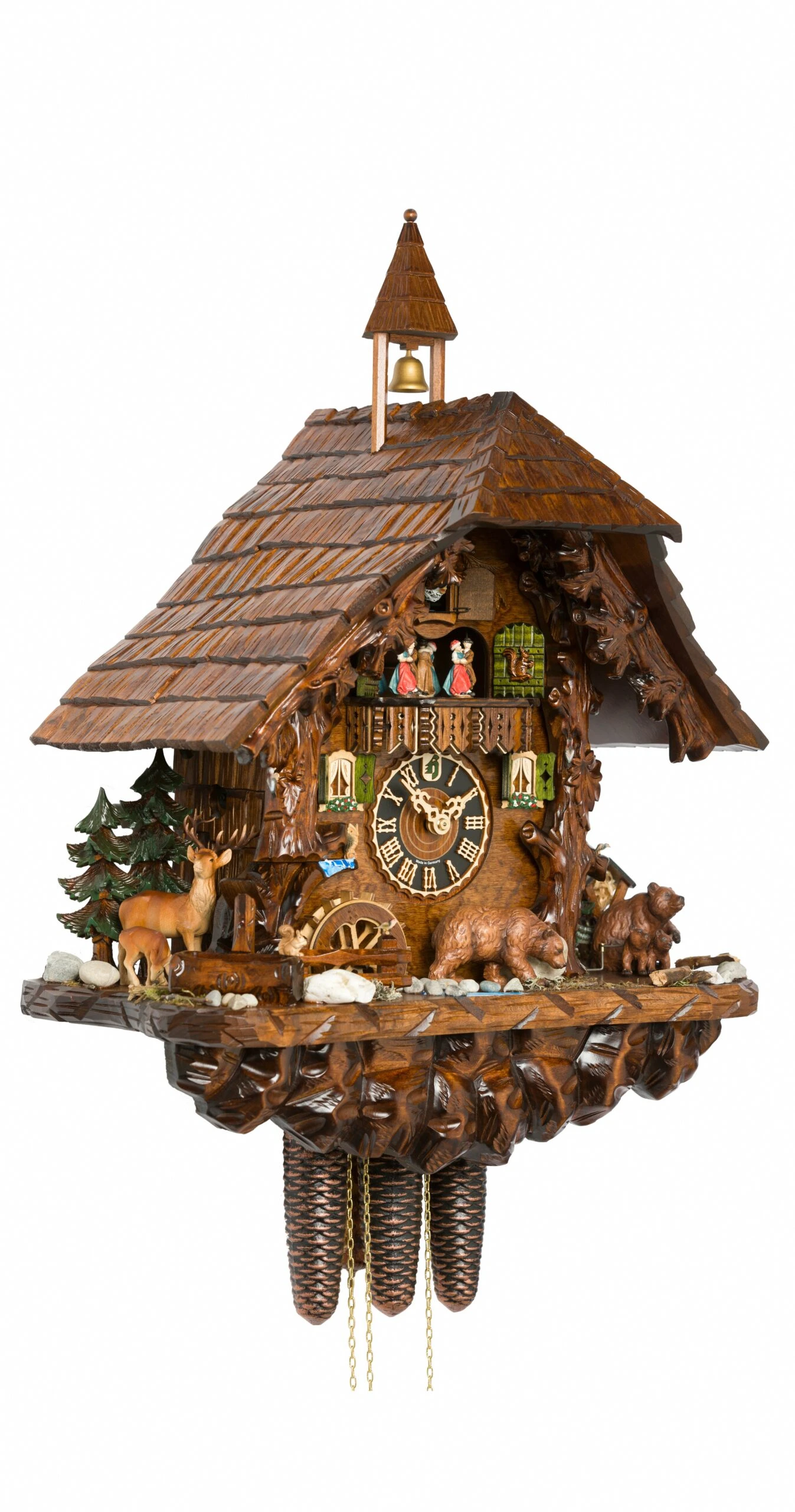 Cuckoo ClockBlack Forest House, Moving Bears And Moving Mill Wheel 3 Cuckoo ClockBlack Forest House, Moving Bears And Moving Mill Wheel