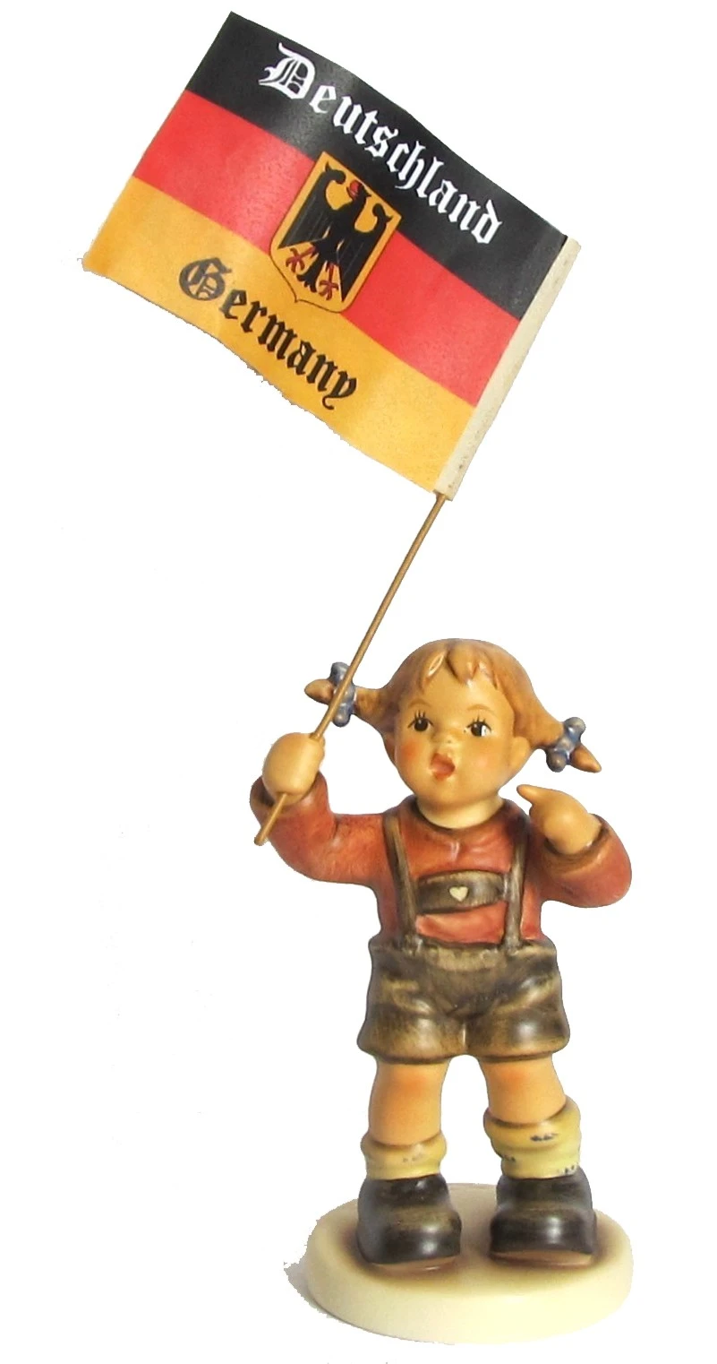 Hummel Figurine Patriotic Spirit With Nationalflag, Original MI Hummel Collection, Gift-boxed 3 Hummel Figurine Patriotic Spirit With Nationalflag, Original MI Hummel Collection, Gift-boxed