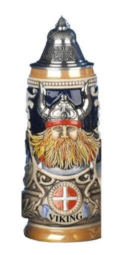 German Beer Stein Viking Stein Leif The Red Erikssen 0.5 Liter Tankard, Beer Mug KI 303-V 0,5L