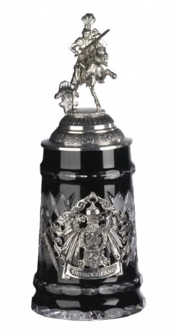 KING Crystal German Beer Stein 0.5 Liter Tankard, Beer Mug