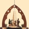 German Christmas Pyramid Children In Winter, 1-tier, Height 28 Cm / 11 Inch, Natural, Original Erzgebirge By Mueller Seiffen -Modern cuckoo clocks Store mu 10216