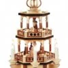 German Christmas Pyramid Christmas Story, 2-tier, Height 47 Cm / 19 Inch, Electrical Illuminated And Driven (120V, 50Hz), Natural, Original Erzgebirge By Mueller Seiffen -Modern cuckoo clocks Store mu 10452
