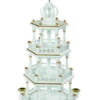 German Christmas Pyramid, 3-tier, Height 51 Cm / 20 Inch, White-gold, Original Erzgebirge By Mueller Seiffen 2 German Christmas Pyramid, 3-tier, Height 51 Cm / 20 Inch, White-gold, Original Erzgebirge By Mueller Seiffen -Modern cuckoo clocks Store mu 10561