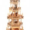 German Christmas Pyramid Erzgebirge Motif, 4-tier, Height 77 Cm / 30 Inch, Electrical Illuminated And Driven (120V, 50Hz), Natural, Original Erzgebirge By Mueller Seiffen -Modern cuckoo clocks Store mu 10688