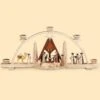 German Candle Arch Nativity Scene, Length 47 Cm / 19 Inch, Natural, Original Erzgebirge By Mueller Seiffen MU 12418 -Modern cuckoo clocks Store mu 12418