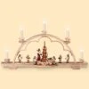 German Candle Arch Santa Giving Out Christmas Presents, Length 57 Cm / 22 Inch, Natural, Electrical Illuminated (230V, 50Hz), Original Erzgebirge By Mueller Seiffen -Modern cuckoo clocks Store mu 12520