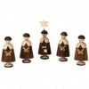 5 Figurines Carolers, Height 7 Cm / 3 Inch, Natural, Original Erzgebirge By Mueller Seiffen -Modern cuckoo clocks Store mu 28104