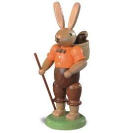 Easter Bunny, Male, Height 11 Cm / 4 Inch, Coloured, Original Erzgebirge By Mueller Seiffen
