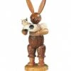 Easter Bunny, Male With Little Cat, Height 11 Cm / 4 Inch, Original Erzgebirge By Mueller Seiffen -Modern cuckoo clocks Store mu 42140