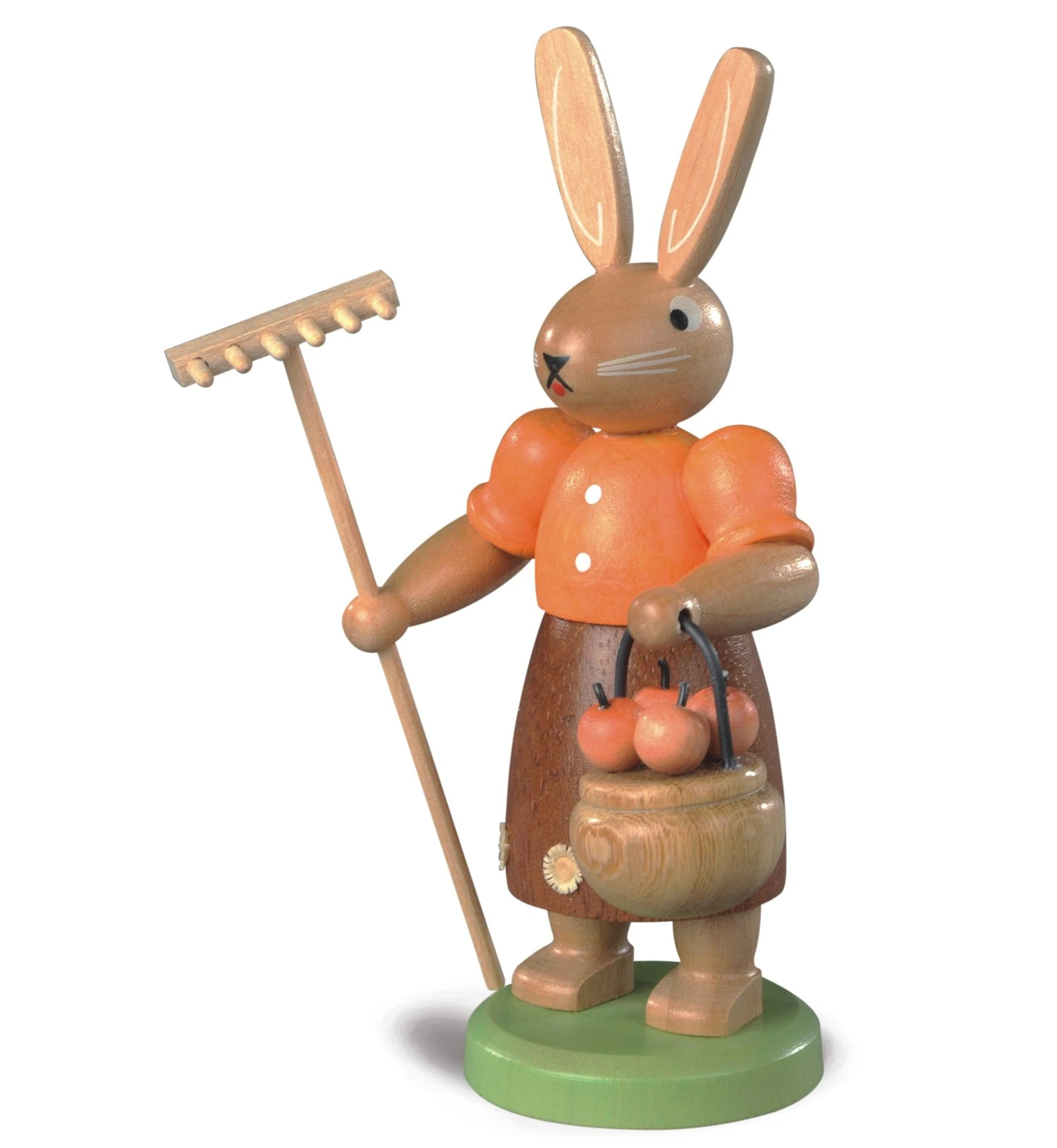 Easter Bunny, Female, Gardener, Height 11 Cm / 4 Inch, Coloured, Original Erzgebirge By Mueller Seiffen 3 Easter Bunny, Female, Gardener, Height 11 Cm / 4 Inch, Coloured, Original Erzgebirge By Mueller Seiffen