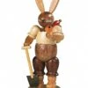 Easter Bunny, Male, Gardener, Height 11 Cm / 4 Inch, Original Erzgebirge By Mueller Seiffen -Modern cuckoo clocks Store mu 42158