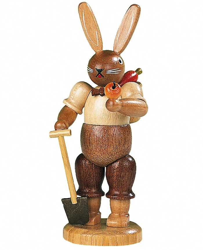 Easter Bunny, Male, Gardener, Height 11 Cm / 4 Inch, Original Erzgebirge By Mueller Seiffen 3 Easter Bunny, Male, Gardener, Height 11 Cm / 4 Inch, Original Erzgebirge By Mueller Seiffen