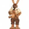 Easter Bunny, Male, Father With Little Child, Height 11 Cm / 4 Inch, Original Erzgebirge By Mueller Seiffen -Modern cuckoo clocks Store mu 42162