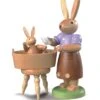 Easter Bunny, Female,mother With Little Child Have A Bath, Height 11 Cm / 4 Inch, Coloured, Original Erzgebirge By Mueller Seiffen -Modern cuckoo clocks Store mu 42179
