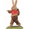 Easter Bunny, Male, Hiker, Height 11 Cm / 4 Inch, Coloured, Original Erzgebirge By Mueller Seiffen -Modern cuckoo clocks Store mu 42191