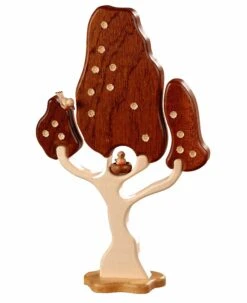 Deciduous Tree With Birds, Milled, Height 20 Cm / 8 Inch, Natural, Original Erzgebirge By Mueller Seiffen