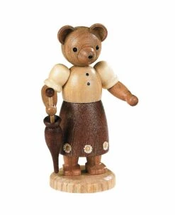Bear, Female, Height 10 Cm / 4 Inch, Original Erzgebirge By Mueller Seiffen