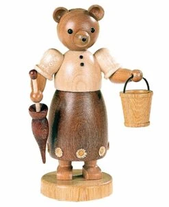 Bear, Female, Height 15 Cm / 6 Inch, Original Erzgebirge By Mueller Seiffen