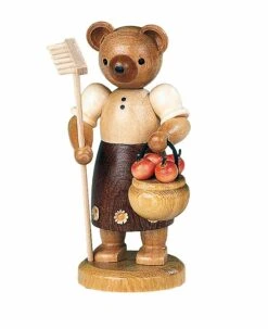 Bear, Female, Gardener, Height 10 Cm / 4 Inch, Original Erzgebirge By Mueller Seiffen