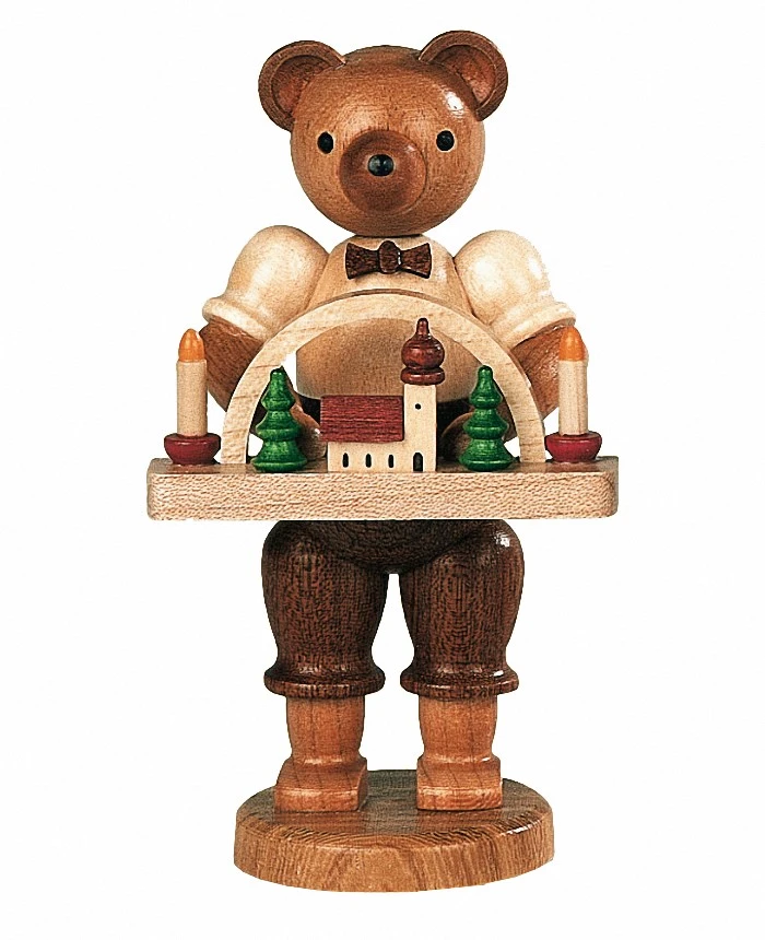 Bear, Male, Wooden Toy Maker, Height 10 Cm / 4 Inch, Original Erzgebirge By Mueller Seiffen 3 Bear, Male, Wooden Toy Maker, Height 10 Cm / 4 Inch, Original Erzgebirge By Mueller Seiffen