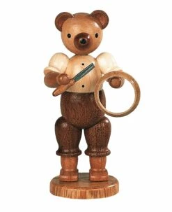 Bear, Male, Wood Turner, Height 10 Cm / 4 Inch, Original Erzgebirge By Mueller Seiffen