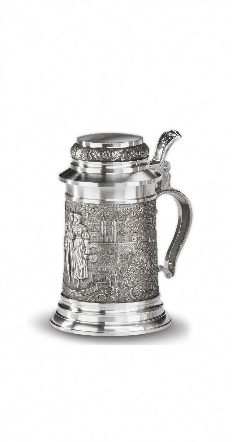 Old Heidelberg 0.5 Liter Beer Stein With Flat Lid 3 Old Heidelberg 0.5 Liter Beer Stein With Flat Lid