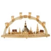 German Candle Arch Village Of Seiffen, Length 80 Cm / 32 Inch, Natural, Electrically Illuminated, With Music Box, Original Erzgebirge By Richard Glaesser Seiffen -Modern cuckoo clocks Store rg 01025