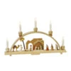 German Candle Arch Nativity Scene, Length 48 Cm / 19 Inch, Natural, Electrically Illuminated, Original Erzgebirge By Richard Glaesser Seiffen -Modern cuckoo clocks Store rg 01228