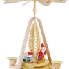 German Christmas Pyramid Santa Giving Out X-mas Presents, Height 28 Cm / 11 Inch, Original Erzgebirge By Richard Glaesser Seiffen -Modern cuckoo clocks Store rg 01667