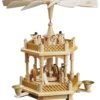 German Christmas Pyramid Nativity Scene, 1-tier, Height 33 Cm / 13 Inch, Natural, Original Erzgebirge By Richard Glaesser Seiffen -Modern cuckoo clocks Store rg 01671