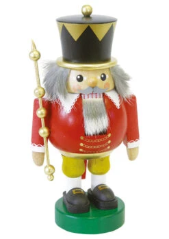 German Nutcracker King Red, Height 19 Cm / 8 Inch, Original Erzgebirge By Richard Glaesser Seiffen