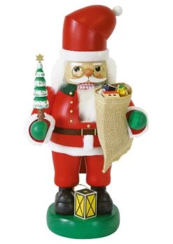 German Nutcracker Santa Claus Red, Height 35 Cm / 14 Inch, Original Erzgebirge By Richard Glaesser Seiffen