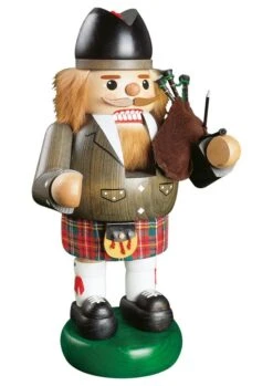 German Nutcracker Scottish Man With Bagpipes, Height 33 Cm / 13 Inch, Erzgebirge By Richard Glaesser Seiffen