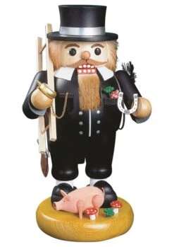 German Nutcracker Chimney Sweep, Height 32 Cm / 13 Inch, Original Erzgebirge By Richard Glaesser Seiffen
