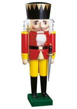 German Nutcracker King Red, Height 46 Cm / 18 Inch, Original Erzgebirge By Richard Glaesser Seiffen
