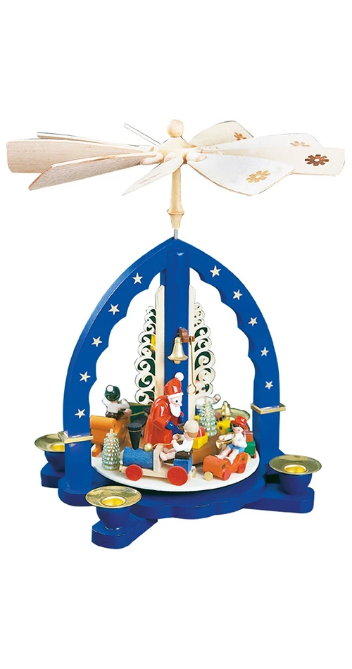 German Christmas Pyramid, Height 27 Cm / 11 Inch, Original Erzgebirge By Richard Glaesser Seiffen 3 German Christmas Pyramid, Height 27 Cm / 11 Inch, Original Erzgebirge By Richard Glaesser Seiffen