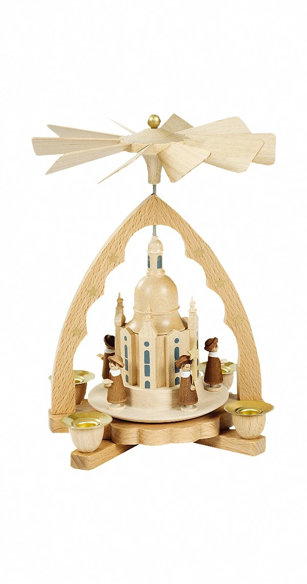 German Pyramid With The Church Of Our Lady In Dresden, Height 19 Cm / 7 Inch, Original Erzgebirge By Richard Glaesser Seiffen 3 German Pyramid With The Church Of Our Lady In Dresden, Height 19 Cm / 7 Inch, Original Erzgebirge By Richard Glaesser Seiffen