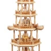 German Christmas Pyramid Nativity Scene, 4-tier, Height 74 Cm / 29 Inch, Natural With Tealights, Original Erzgebirge By Richard Glaesser Seiffen -Modern cuckoo clocks Store rg 16704