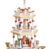 German Christmas Pyramid Nativity Scene, 2-tier, Height 40 Cm / 16 Inch, Original Erzgebirge By Richard Glaesser Seiffen -Modern cuckoo clocks Store rg 16730