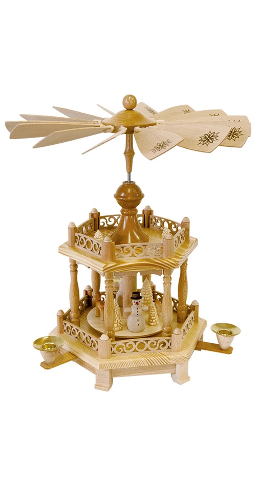 German Christmas Pyramid Snowmen, Height 38 Cm / 15 Inch, Original Erzgebirge By Richard Glaesser Seiffen 3 German Christmas Pyramid Snowmen, Height 38 Cm / 15 Inch, Original Erzgebirge By Richard Glaesser Seiffen