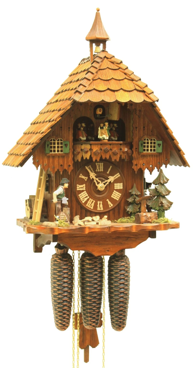 Cuckoo ClockBlack Forest House With Moving Wood Chopper 3 Cuckoo ClockBlack Forest House With Moving Wood Chopper